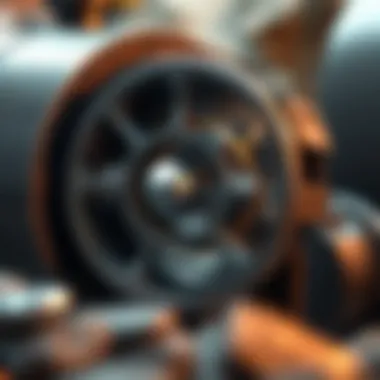 Diagram illustrating the internal components and working mechanism of a rock tumbler