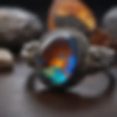 Crafted jewelry piece featuring Queensland boulder opal