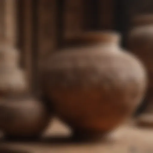 Ancient Indian pottery showcasing intricate designs