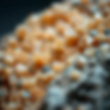 Intricate Patterns of a Rare Mineral A close-up of a rare mineral with intricate patterns highlighting its geological formation