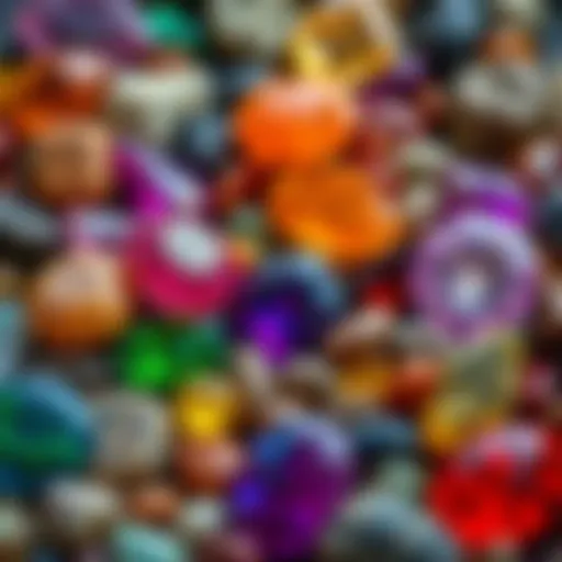 A vibrant collection of rare gemstones showcasing their unique colors and textures