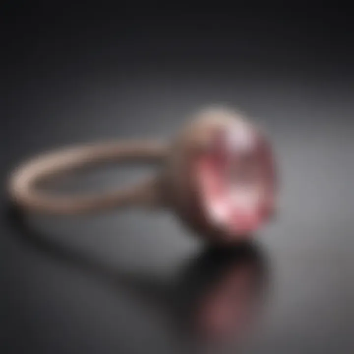 An elegant piece of jewelry made from opaque pink stone, highlighting its aesthetic appeal