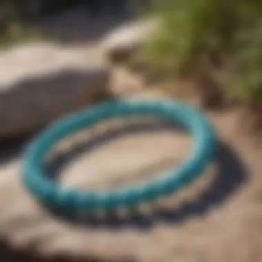 Turquoise Bracelets in Nature An elegant setting depicting turquoise bracelets in a natural environment, emphasizing their organic beauty