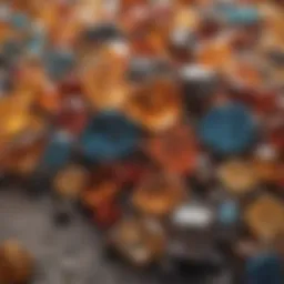 Vibrant topaz crystals showcasing a spectrum of colors.