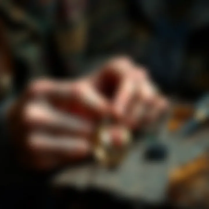 An artist skillfully crafting a ring using a specific type of wire, highlighting the creativity involved.