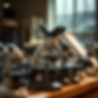 Field Microscope Models Comparison Comparison of various field microscope models on display