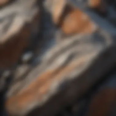 Close-up of granite rock texture revealing mineral composition and colors