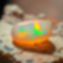Stunning display of natural Ethiopian opal showcasing its vibrant play of color