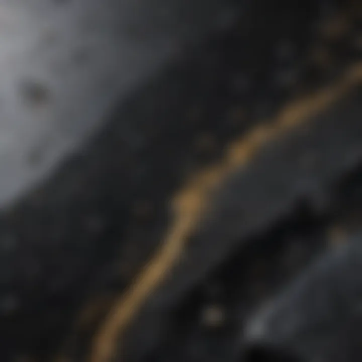 A stunning close-up of polished Black Galaxy granite showcasing its shimmering gold and silver flecks.