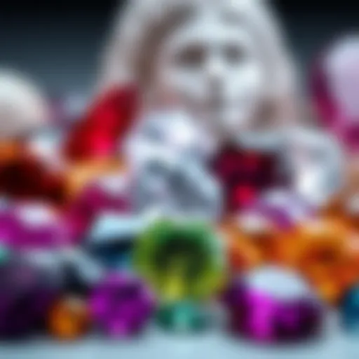 A close-up view of a collection of exquisite gemstones showcasing their vibrant colors.