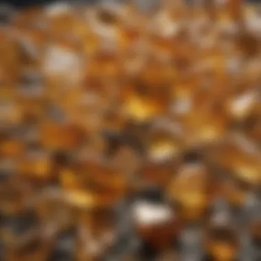 Citrine Quartz Collection A collection of citrine quartz, highlighting their golden yellow color and natural facets.