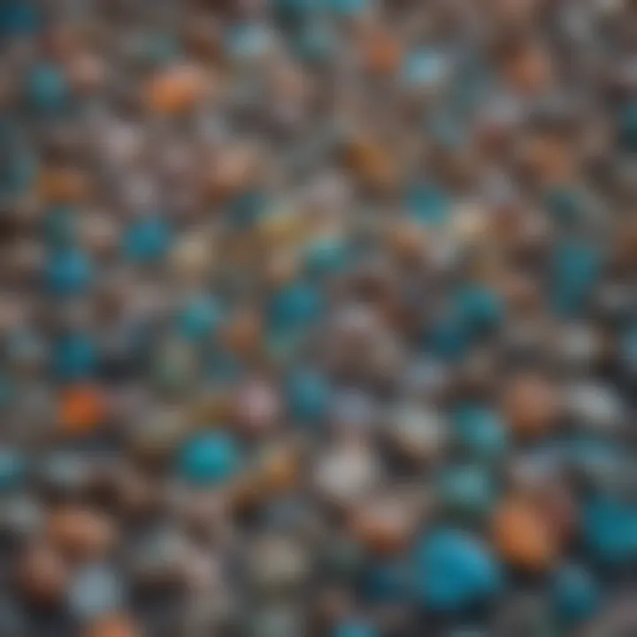 An array of different opal types arranged artistically