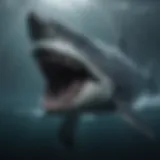 A digitally rendered megalodon swimming majestically in prehistoric oceans