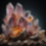 A stunning display of various gem quartz crystals showcasing their unique colors and formations.