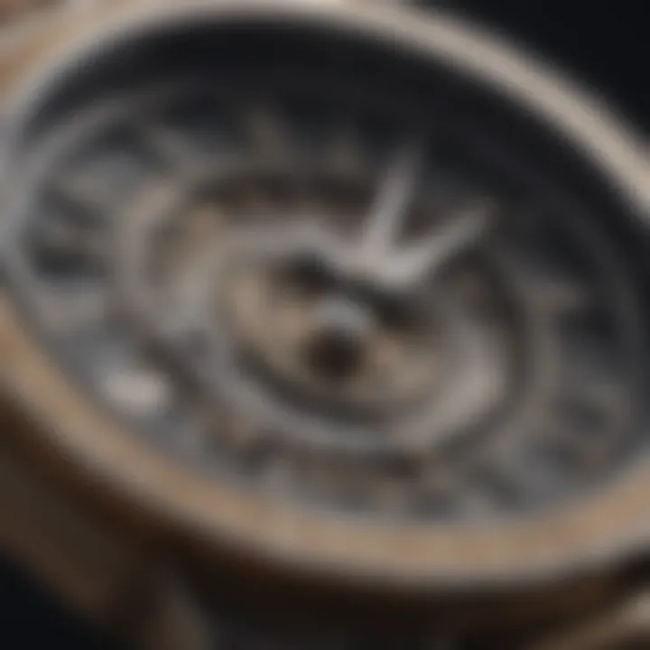 A close-up view of a Fossil watch showcasing intricate details