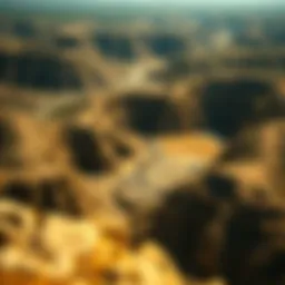 Aerial view of a historic gold mine in Texas showcasing its expansive landscape