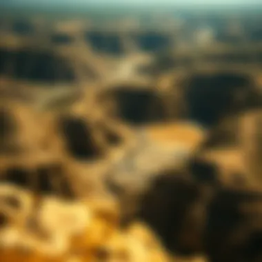 Historic Gold Mine Landscape Aerial view of a historic gold mine in Texas showcasing its expansive landscape