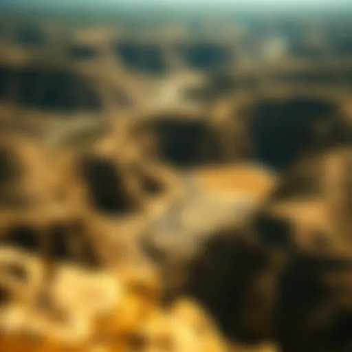 Historic Gold Mine Landscape Aerial view of a historic gold mine in Texas showcasing its expansive landscape