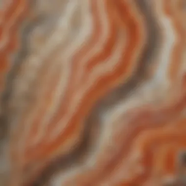 Close-up view of Crazy Lace Agate rough displaying intricate patterns