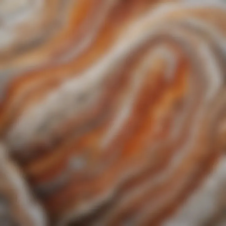 Detail of the geological features of Crazy Lace Agate