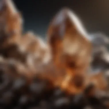 Natural Crystal Formation Geological formation depicting the natural growth of clear and brown crystals