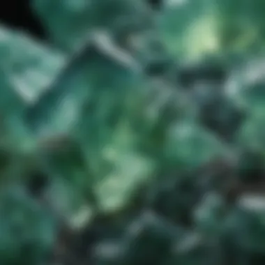 Vibrant Patterns in Green Fluorite Close-up of a vibrant green fluorite crystal showcasing its intricate patterns