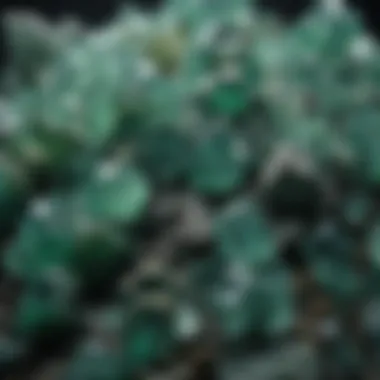 Artistic Display of Green Fluorite Variations Collection of various green fluorite specimens displayed artistically