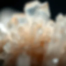 A close-up view of quartz crystals showcasing their unique structure.