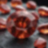 Stunning close-up of a red zircon gemstone exhibiting its unique facets and brilliance