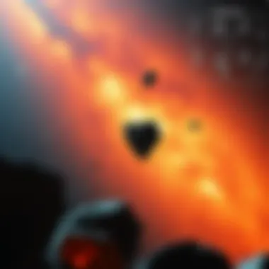 Origins of Meteor Fragments An astronomical illustration depicting the origins of meteor fragments in space