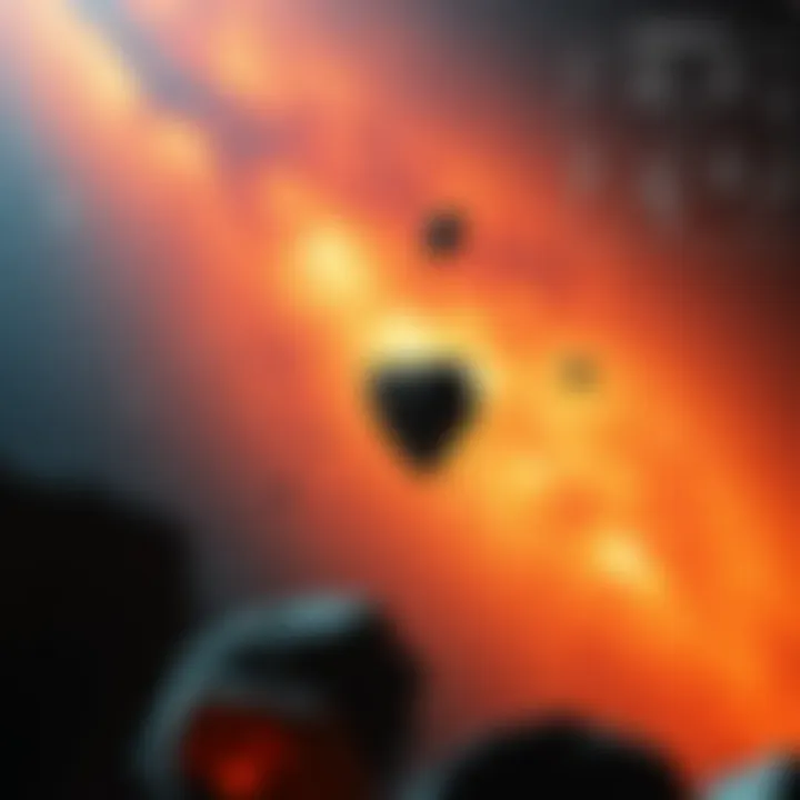 Origins of Meteor Fragments An astronomical illustration depicting the origins of meteor fragments in space