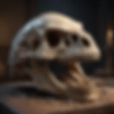 A collector showcasing their prized dinosaur skull in a private collection