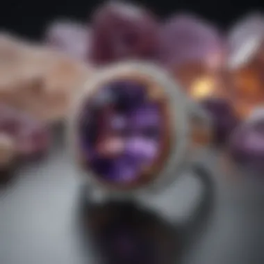 An elegant setting showcasing amethyst jewelry as a representation of its contemporary applications