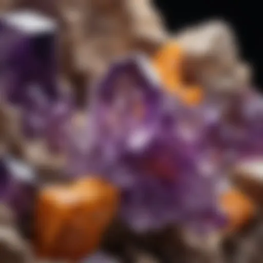 A close-up view of a stunning amethyst cluster showcasing its vibrant colors and unique formations.