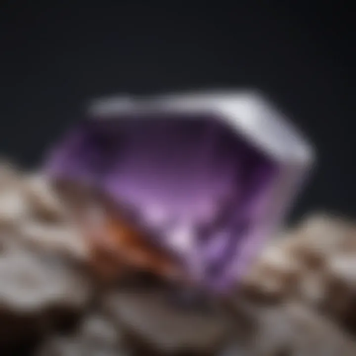 A close-up view of a high-quality amethyst stone showcasing its vibrant purple hues.