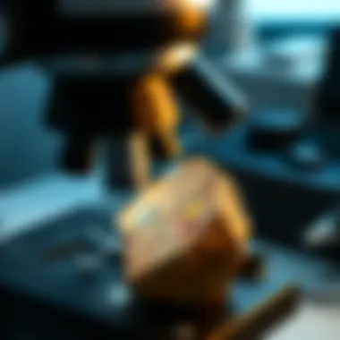 Geological sample being analyzed with advanced microscopy