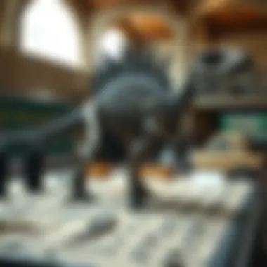 Fossilized Remains of Spinosaurus Fossilized remains of Spinosaurus on display