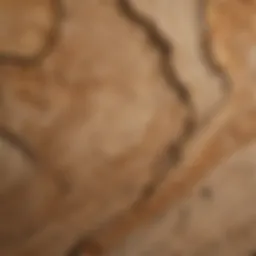 Intricate grain pattern of a sycamore slab showcasing its natural beauty