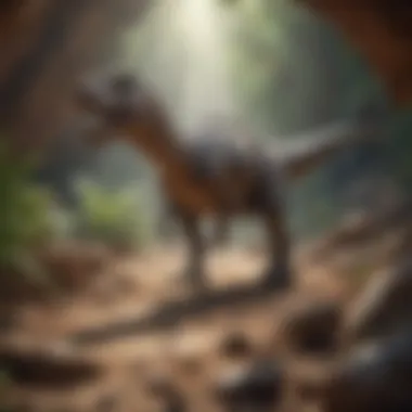 Historical illustration of a significant dinosaur discovery