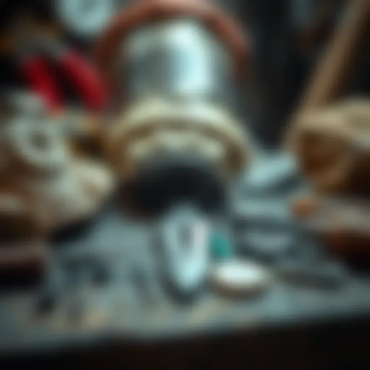 Rock Pick Maintenance Tools Essential maintenance tools for rock picks displayed neatly