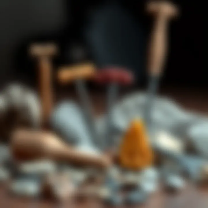 Diverse Types of Rock Picks A collection of various types of rock picks arranged artistically