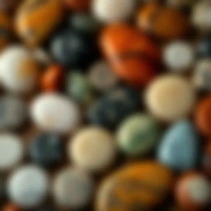 An array of different 30mm cabochons made from various materials, highlighting their diversity.