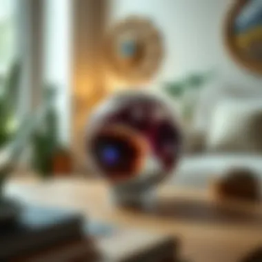 A serene setting showcasing a gem sphere as a centerpiece in home decor