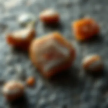 Raw Form of Turkish Agate Stones Natural Turkish agate stones in their raw form displayed on a textured surface