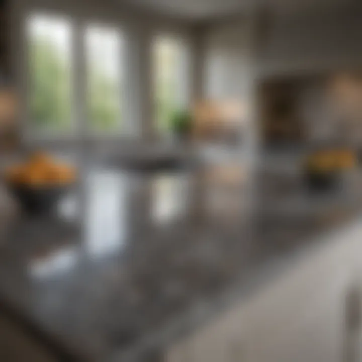 Granite countertop installed in a modern kitchen, highlighting its elegance