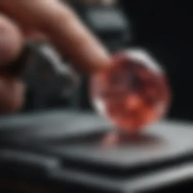 An expert at work with a faceting machine, showcasing intricate gemstone cutting