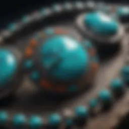 Intricate faux turquoise jewelry piece showcasing vibrant colors and craftsmanship.