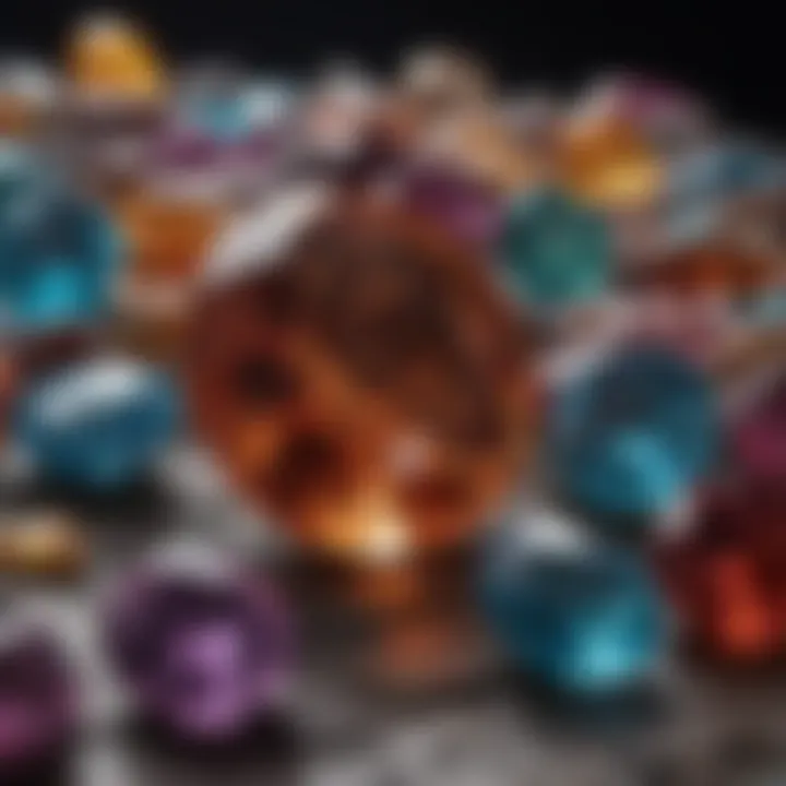 An artistic representation of the cultural significance of gemstones in various societies.