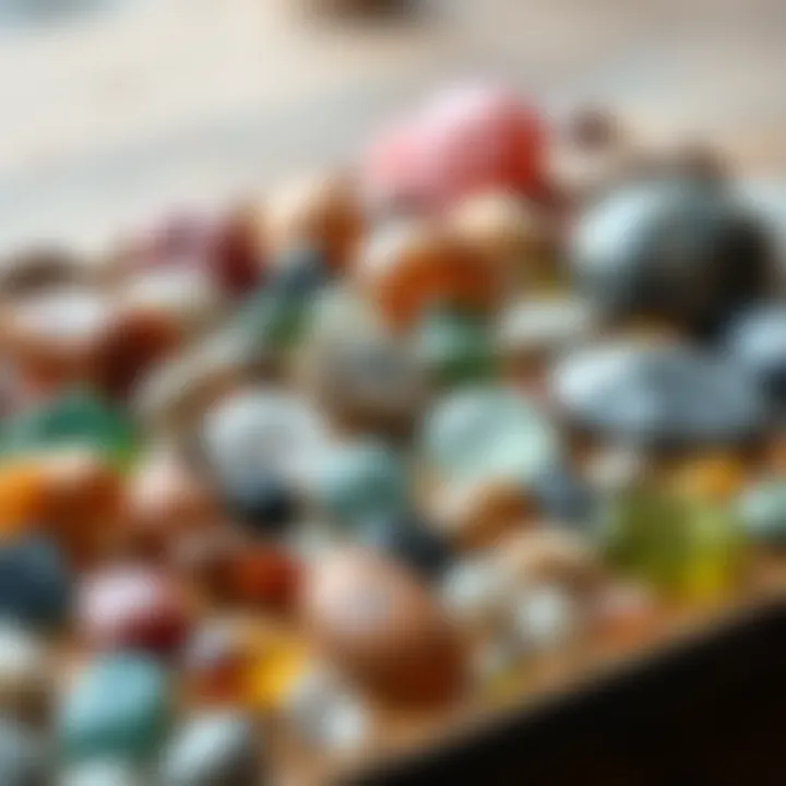 Diversity of Natural Stones and Gems Display of various natural stones and gems representing the diversity in jewelry design