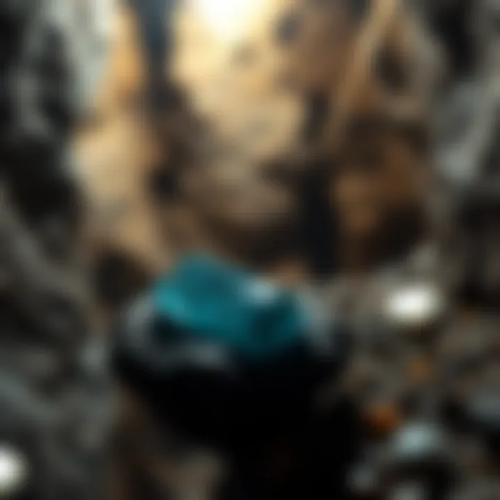 An underground mining site showcasing gemstone extraction techniques.
